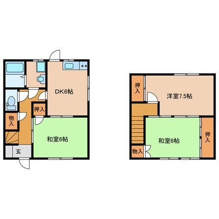 堂本2戸1（宮本）の物件間取画像